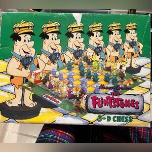 Rare The Flintstones 3D Chess Set Hanna Barbera Vintage 1993 Edition Boardgame